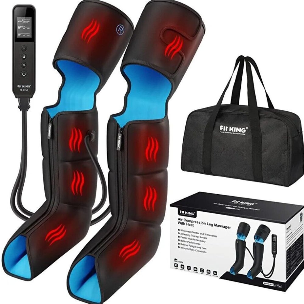 FT-076A Black 3 Mode Intensities Air Compression Leg Massager With Heat